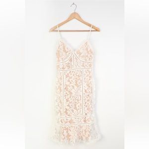 White lace midi dress